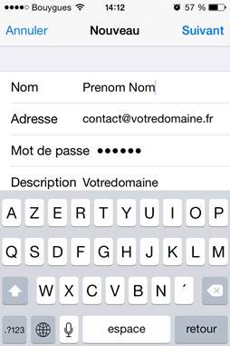 configurer boite mail Iphone / Ipad